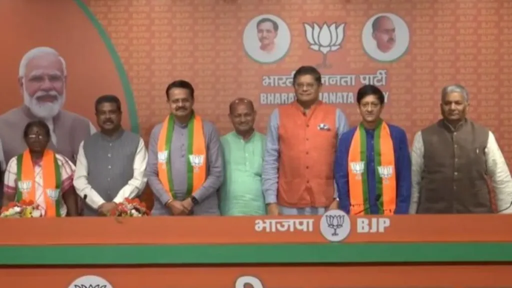 Bhartruhari Mahtab, Siddhant Mahapatra and Padma Shri Awardee Dr Damayanti Beshra join BJP 